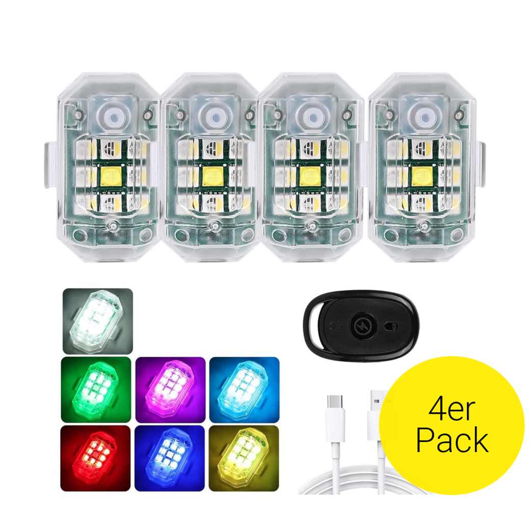 4x USB-C LED Lichter - Wiederaufladbar & Wasserdicht Für Outdoor