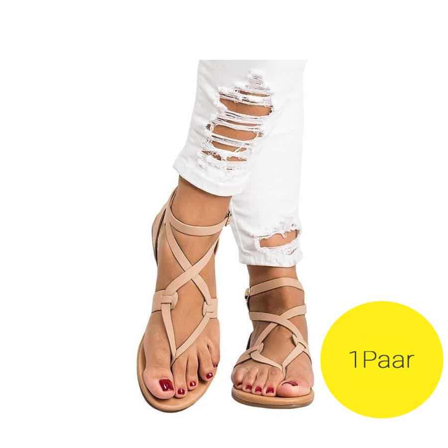 Corrin Schuhe Absatzsandalen Braun 36) Leder Riemen Sandalen