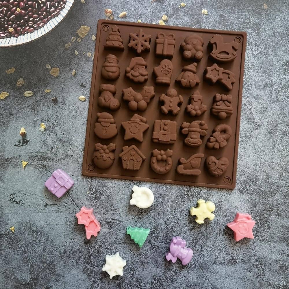 3D-Weihnachts-Kuchenform Aus Silikon – In Baum & Schneemann Form, Hitzebeständig Bis 230°C, Pink