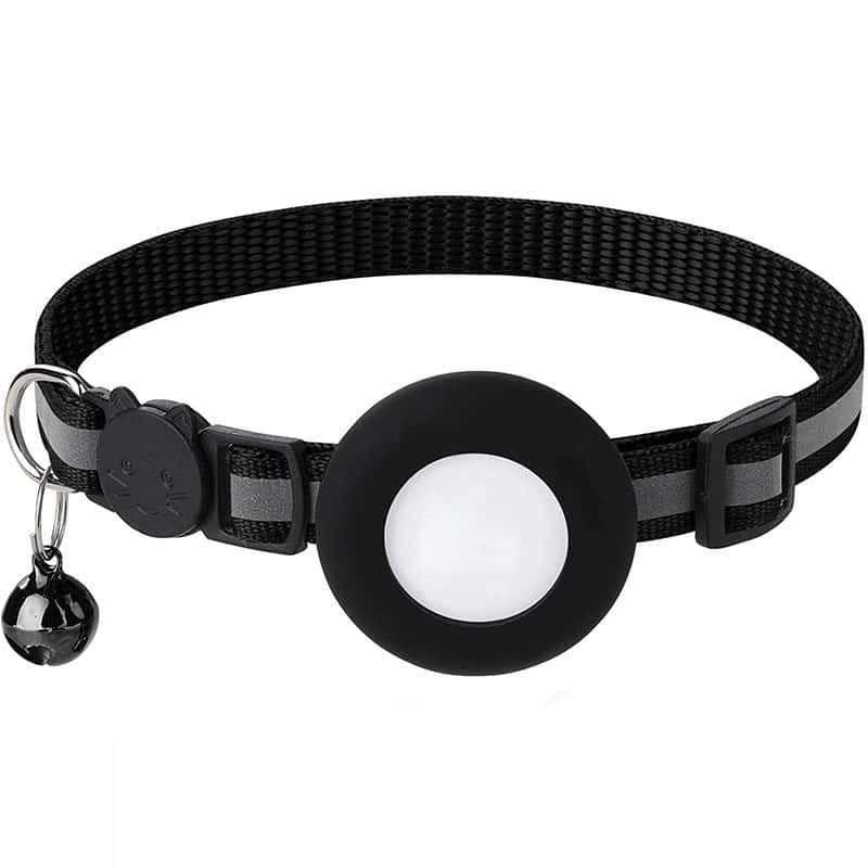 Airtag Hundehalsband Halter [2 Pack] Silikon wasserdicht schützende Luft  Tag Katze Halsband Abdeckung, Anti-verlorene Locator Hülle (schwarz)