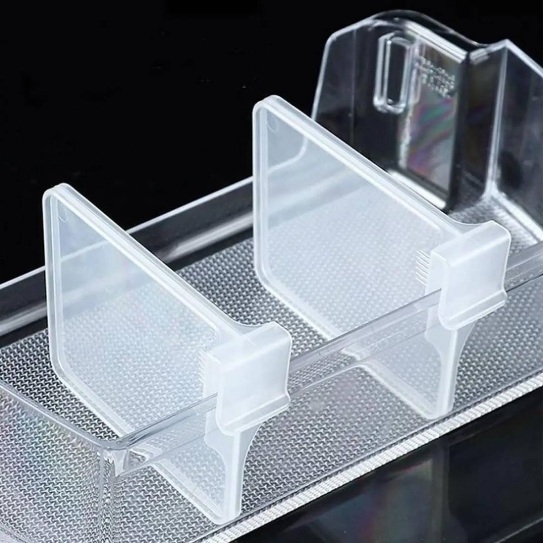 10 Stück Kühlschrank-Organizer – Clip-on Trennwände, Verstellbar 8-12 Cm, Mit 5 Aufklebern