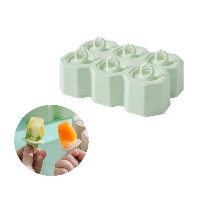 6-fach Silikon Eis am Stiel Form DIY Glacé Behälter