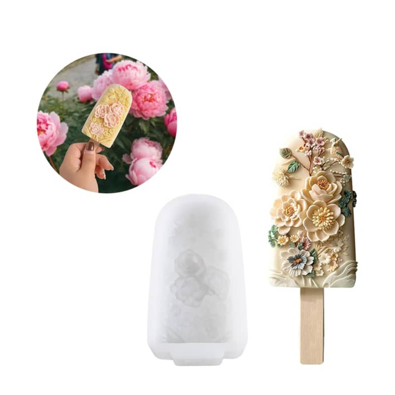 Silikon Eis Form DIY Glacé Behälter Eiscreme Blumen