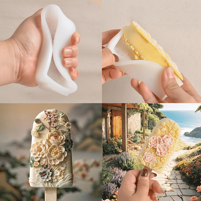 Silikon Eis Form DIY Glacé Behälter Eiscreme Blumen