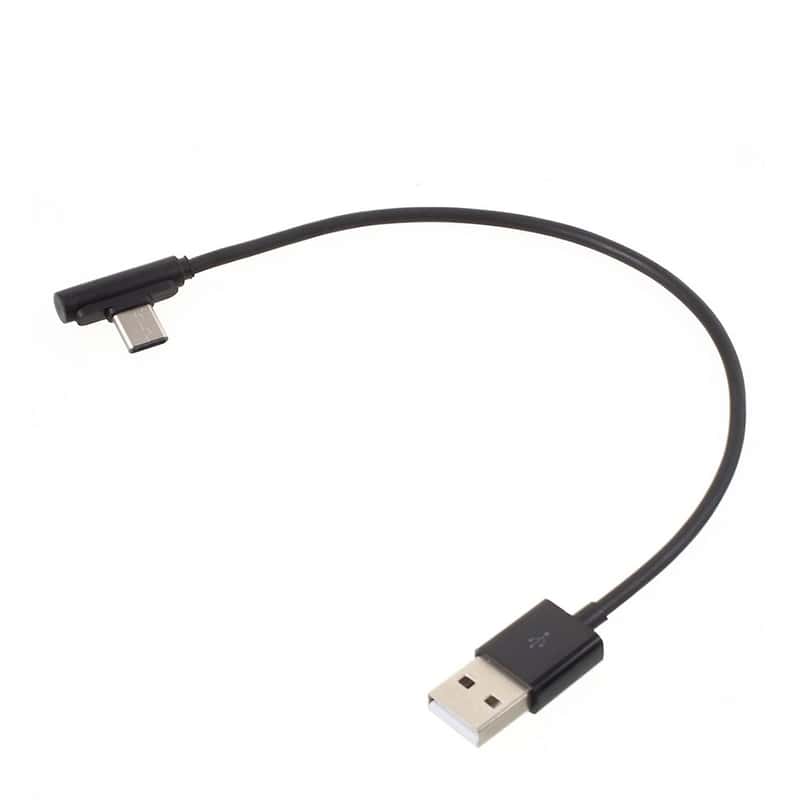Elbow Type USB C Ladekabel 90 Grad 20cm in Schwarz