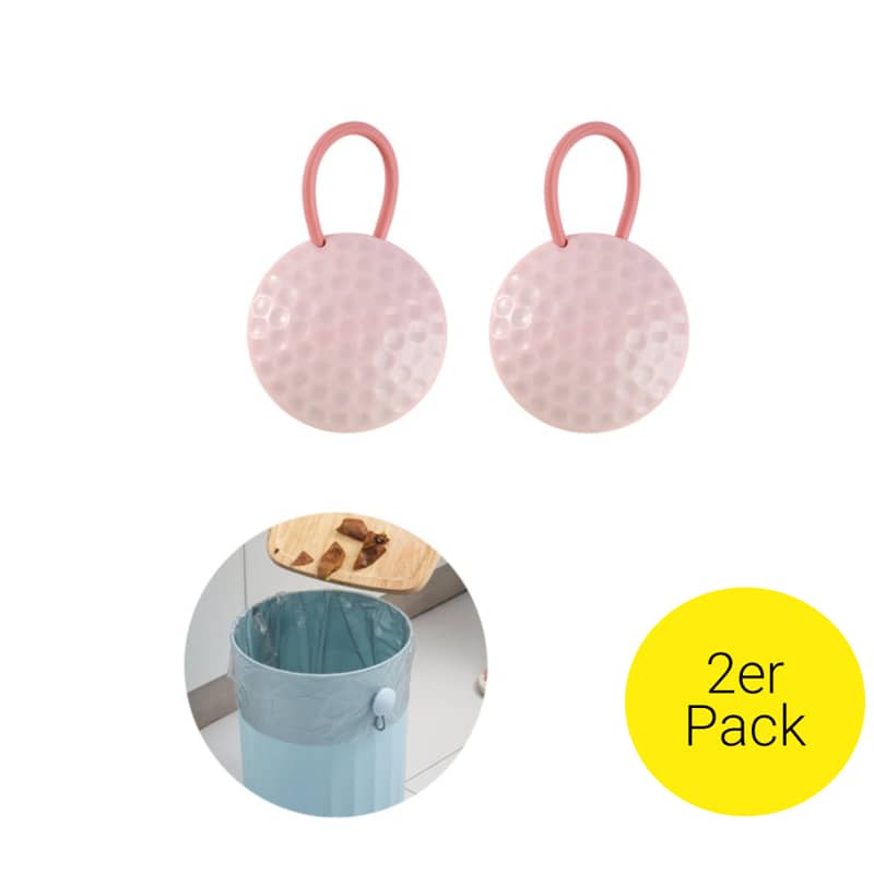 2er Set) Ø4cm Magnetischer Müllbeutel Halter Rosa