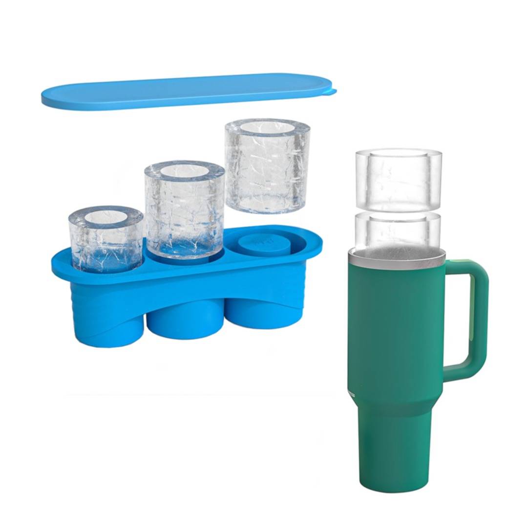 Bac à Glaçons Cylindrique Pour Tasse Stanley | Silicone Alimentaire - Glaçons Creux | Vert | Compatible Cocktails