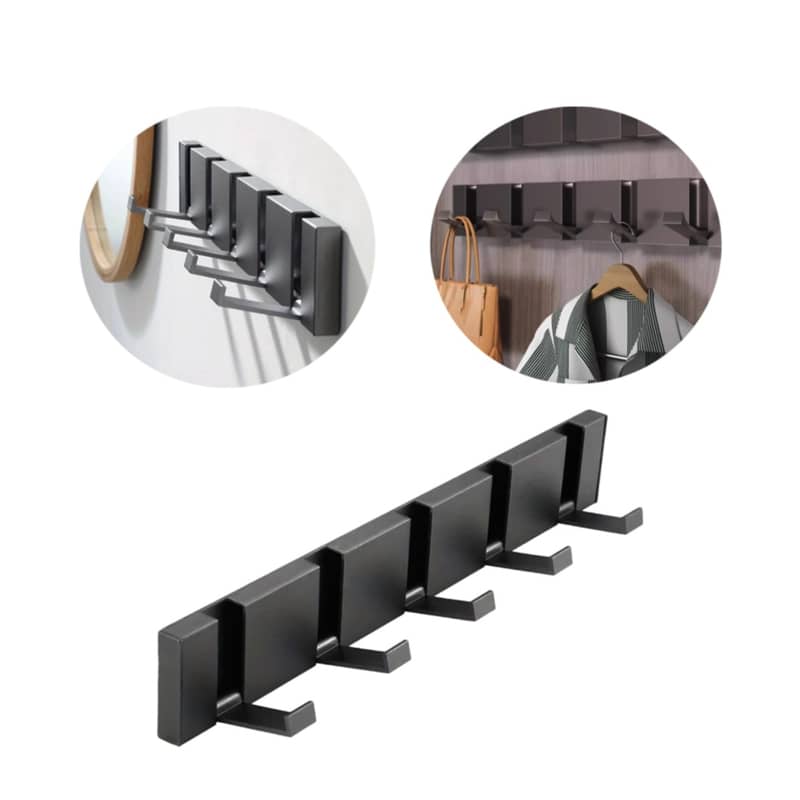 343x52mm) Aluminium Wand Garderoben Leiste Schwarz