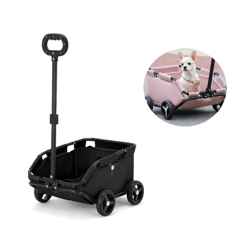 53x46cm) Haustier Reise Transport Wagen Schwarz