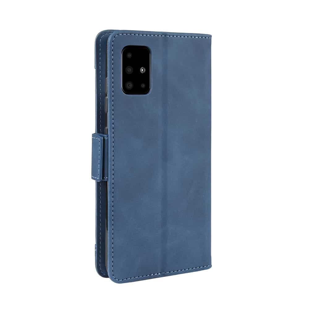 Galaxy A51 Leder Tasche Flipcover Retro Look Blau
