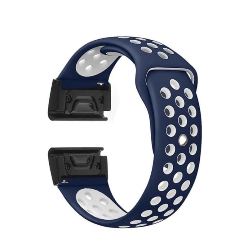 Silikon / Garmin Verschluss 26mm Blau Weiss Armband