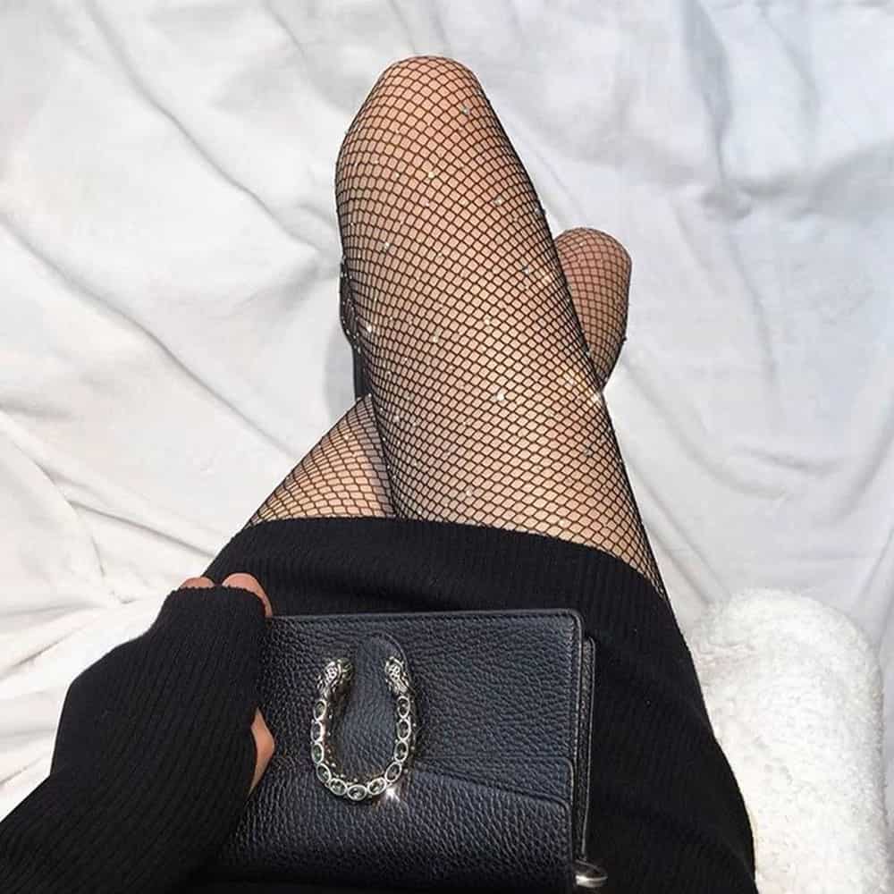netzstrumpfhose glitzer