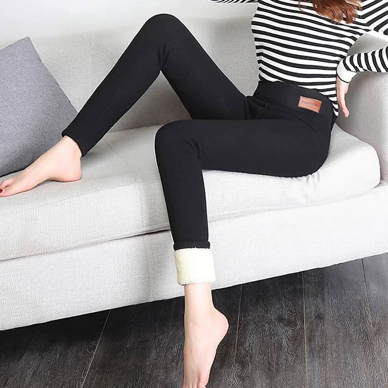 Fleece Leggings Daen Flauschig Teddy Fleece Hose Gefüttert