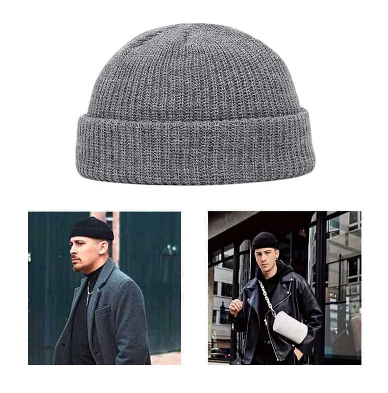 Unisex Hipster Beanie Winter Mütze One Size Grau