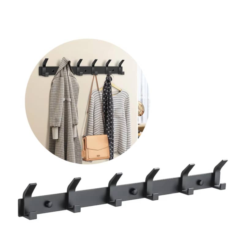 440x75mm) Metall Wand Garderoben Leiste Schwarz
