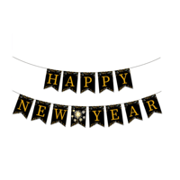 Oblique Unique Folien Luftballons Happy New Year – Silvester Deko In Schwarz/Gold, Ungefüllt