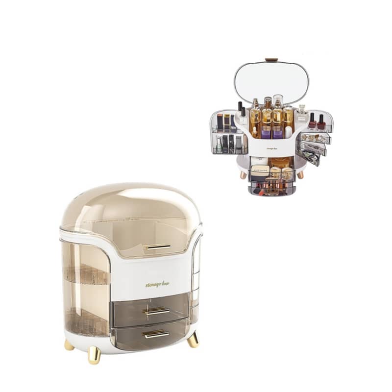 Make Up Organizer Schminktisch Transparent/Weiss