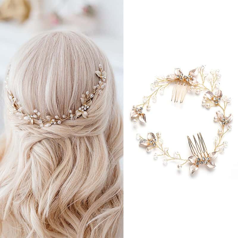 Haarschmuck Kopfschmuck Haarspange Strass Haarkamm Kette Hochzeit Haarkette 