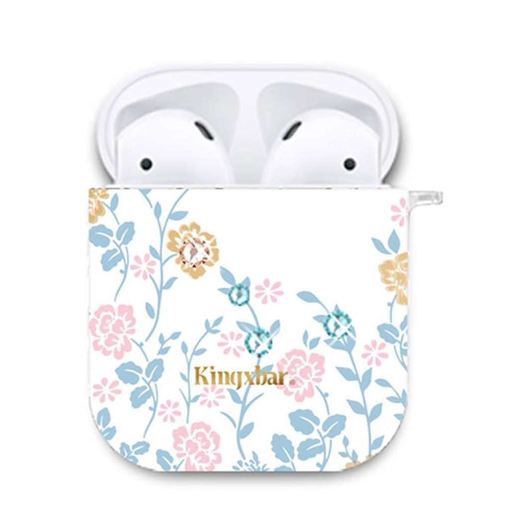 Hardcase Hulle Airpods Blitzer Blumen Design Blau