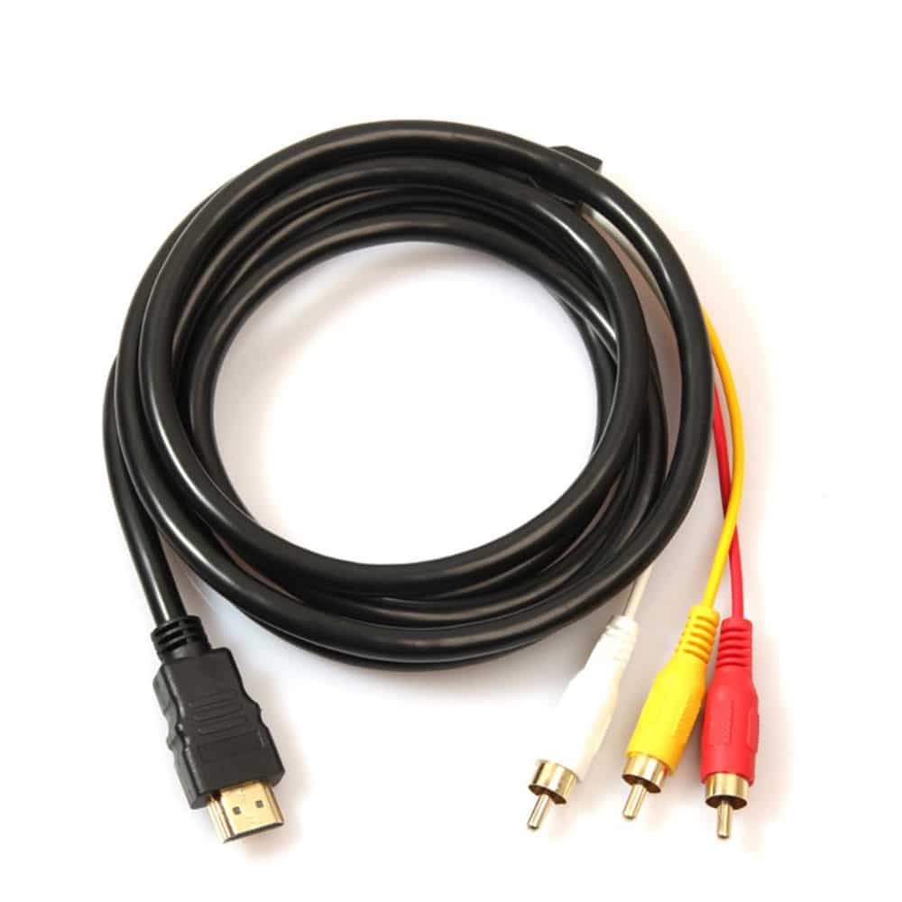 1.5m HDMI auf Cinch AV Audio Video Kabel 3 RCA