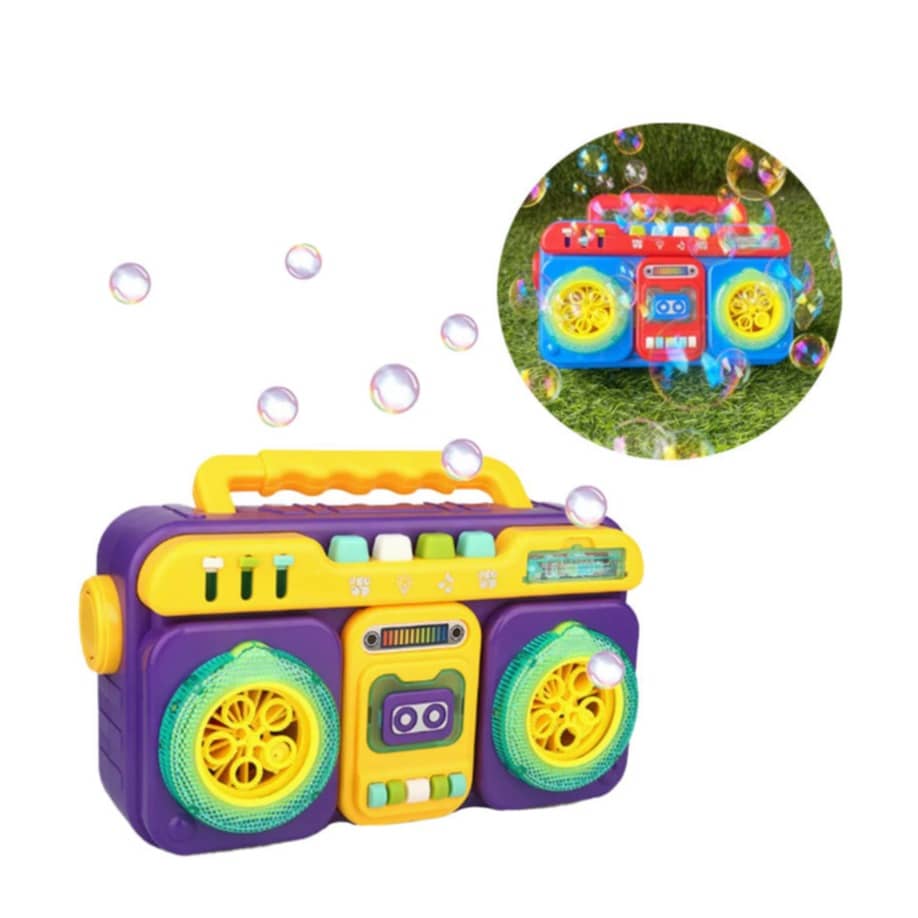 Seifenblasenmaschine Für Kleinkinder – Blasen-Gebläse-Zug Mit Licht & Musik, Rosa/gelb, Für Sommer & Outdoor