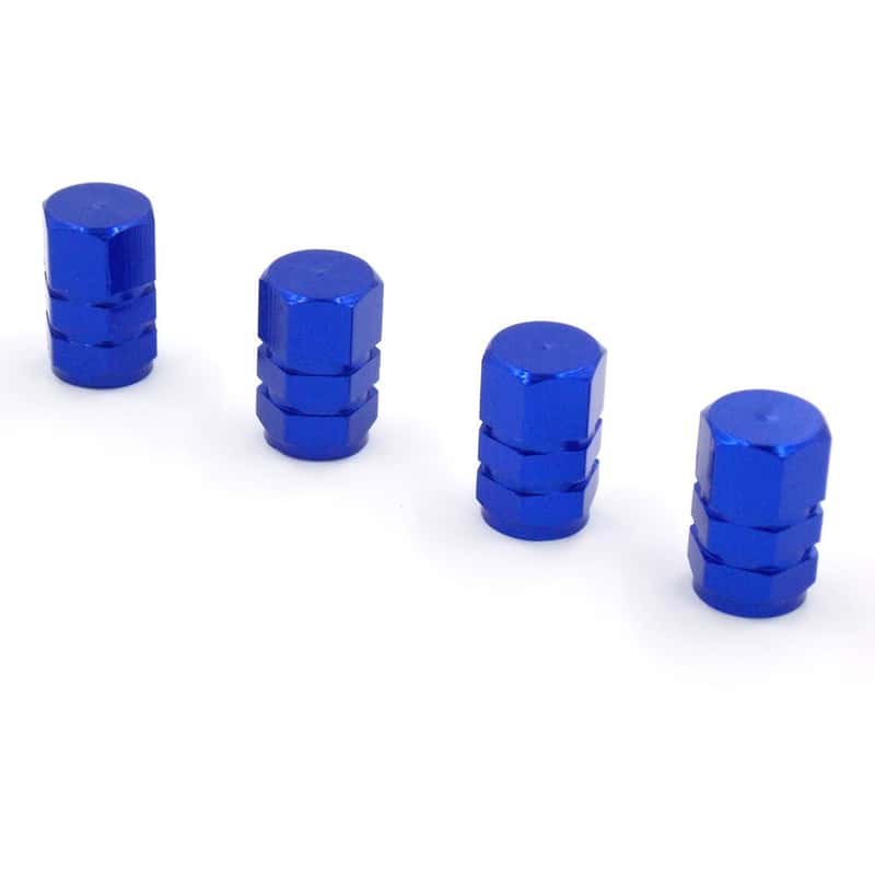 4pcs Ventilkappen Ventildeckel für Auto Motorrad Rad Blau Hexagon 