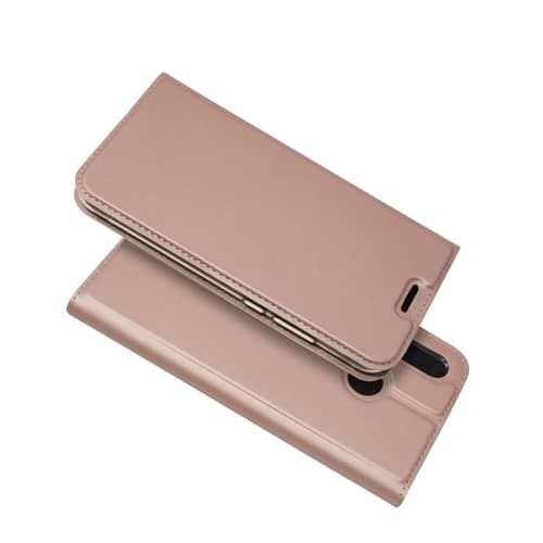 Leder Flip Case Für Huawei P20 – Mit Kartenslots, Magnetverschluss, Rosen-Wolf-Design