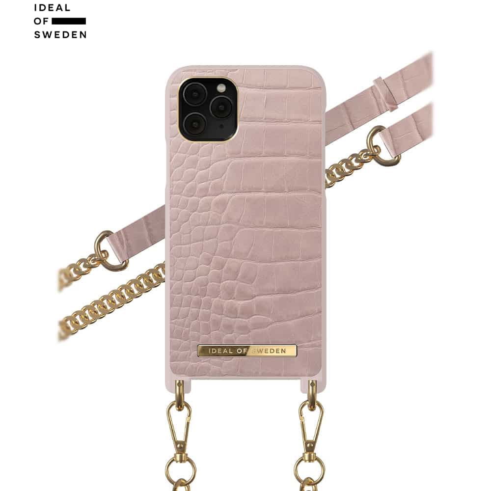 iDeal of Sweden iPhone 11 Pro Necklace Case Misty Rose Croco