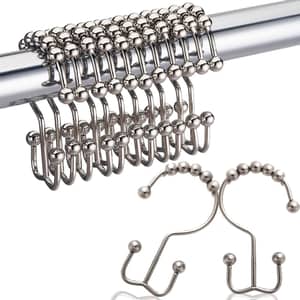 24 Stück Duschvorhangringe Aus Edelstahl – Silber, Mit Kugel-Gleitsystem
