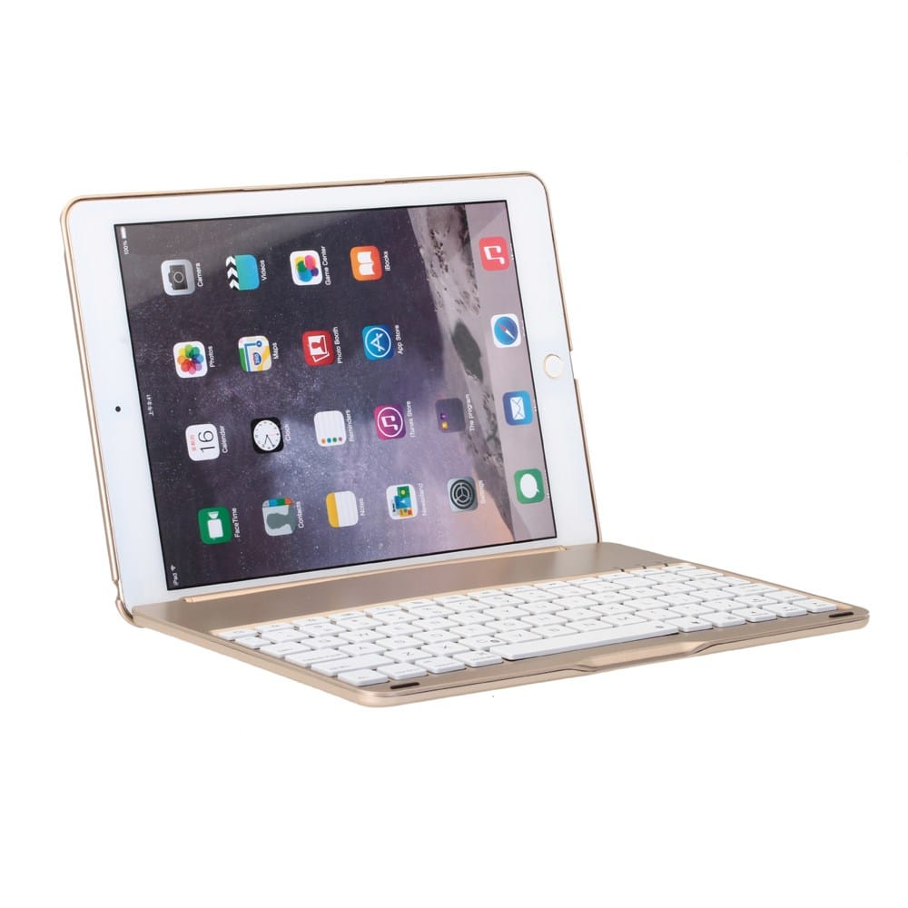 Ipad Air 2 Alu Bluetooth Tastatur Hulle Gold