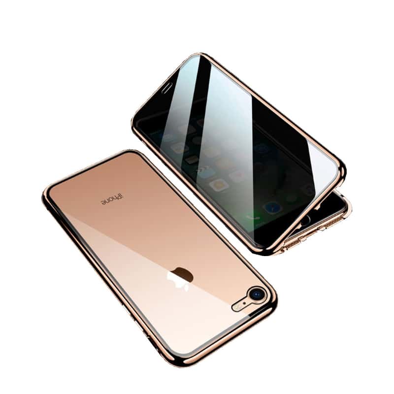 iPhone SE (2022) / 8 / 7 Magnet Hülle Privacy Display Gold