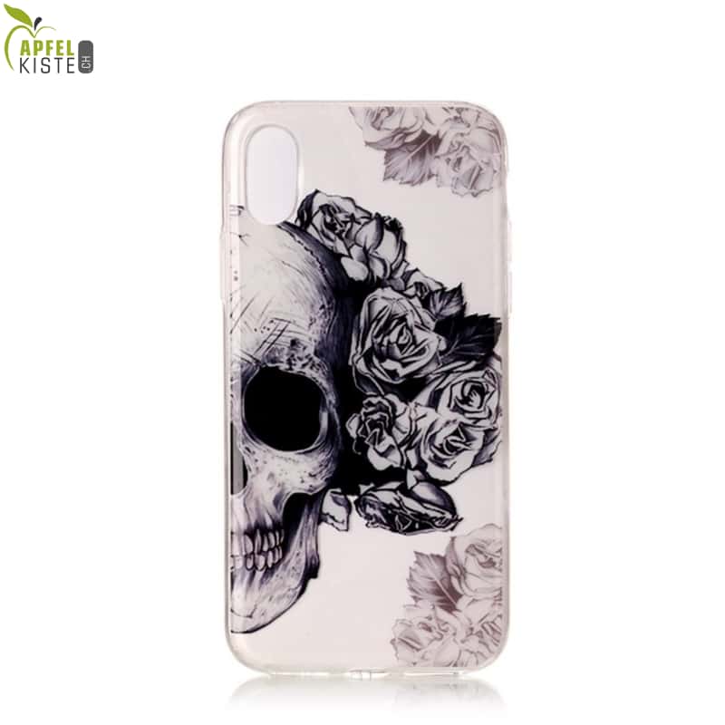 Iphone Xs X Hulle Ultra Thin Totenkopf Mit Rosen