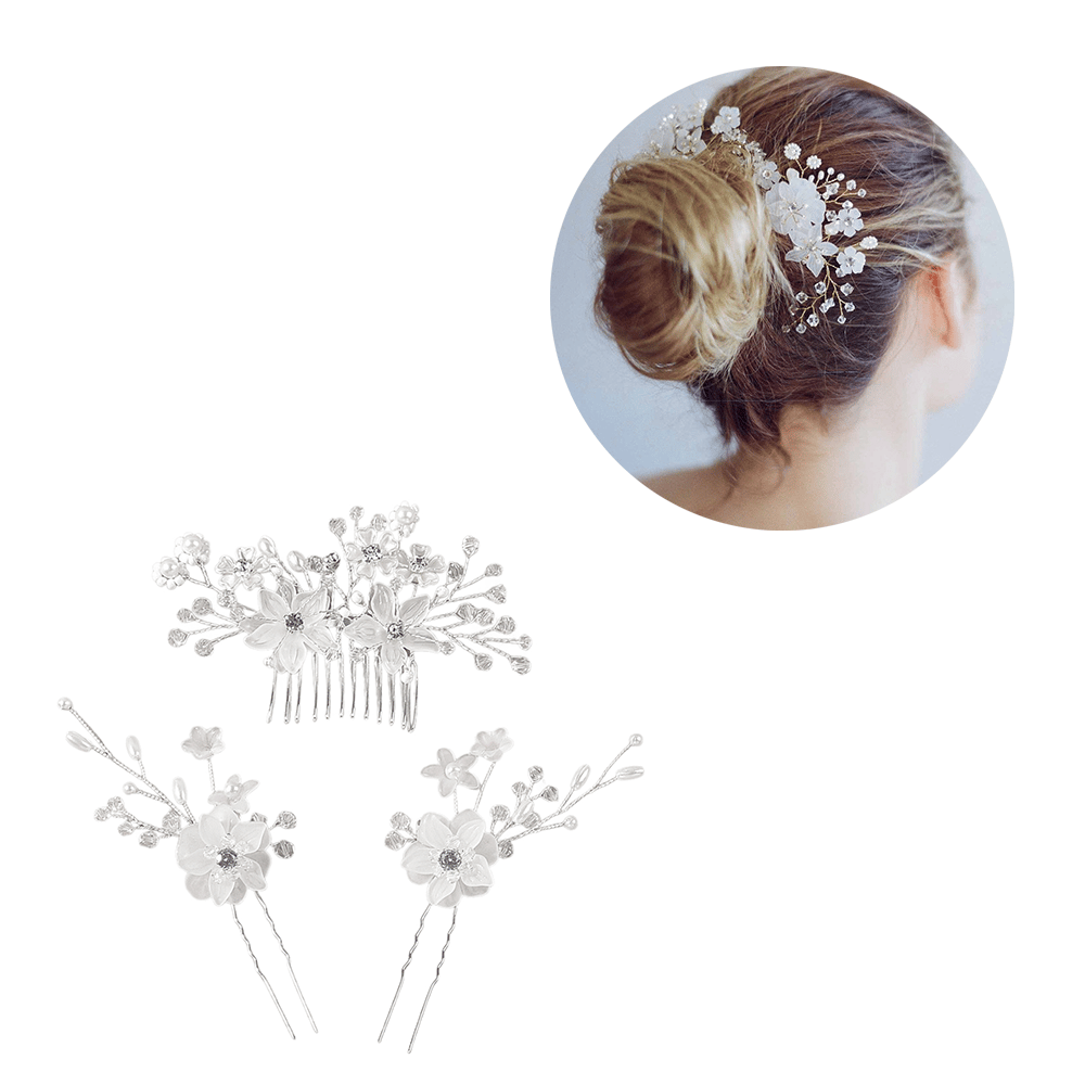 Braut Hochzeit Strass Haarkamm - Eleganter Haarschmuck Mit Strass Und Faux-Perlen