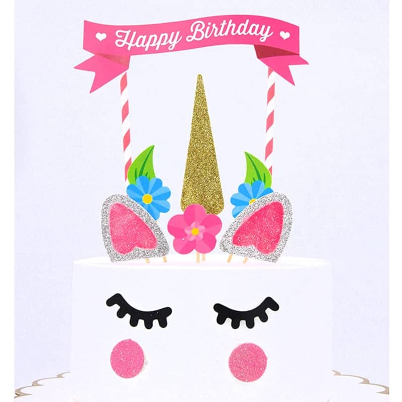 24 Einhorn Cupcake Toppers Aus Karton – Bunte Kuchenstecker Für Kindergeburtstag, Babyparty & Co. – Nicht Essbar
