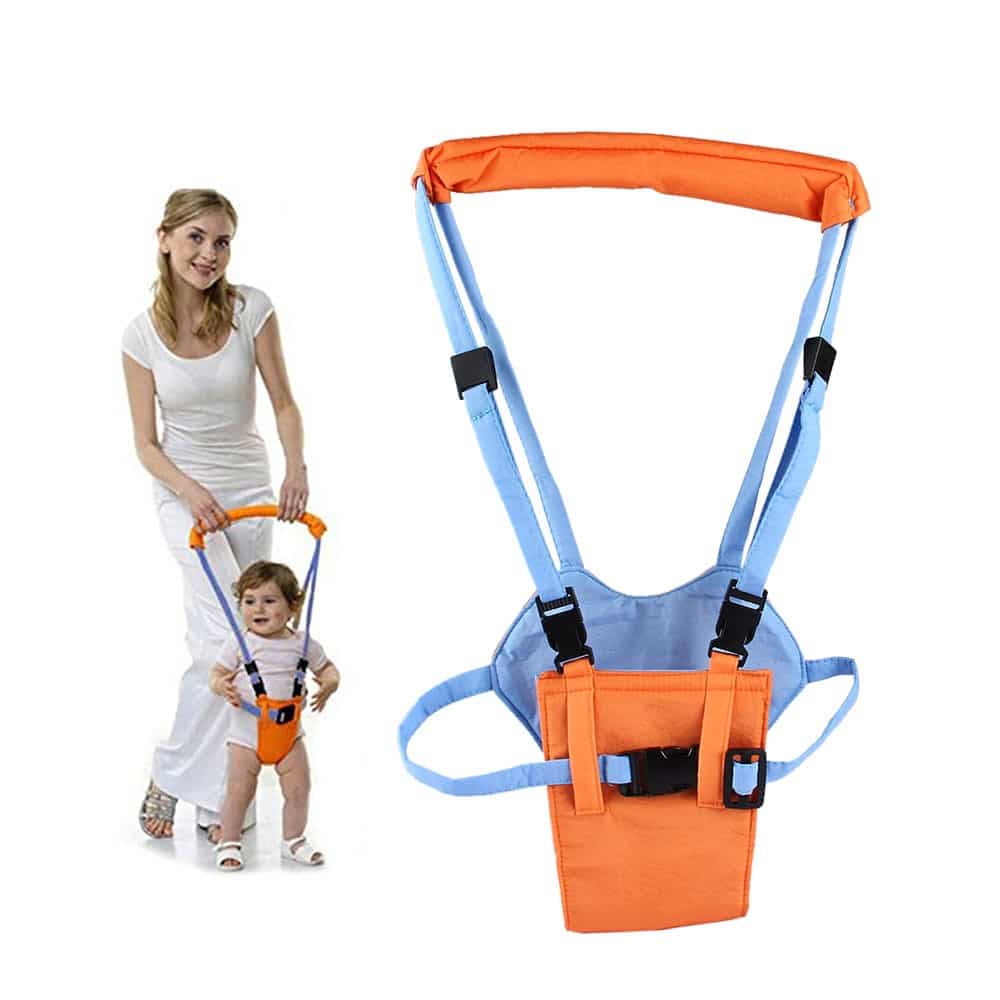 Trotteur pour bebe aide a la marche sangle gilet orange