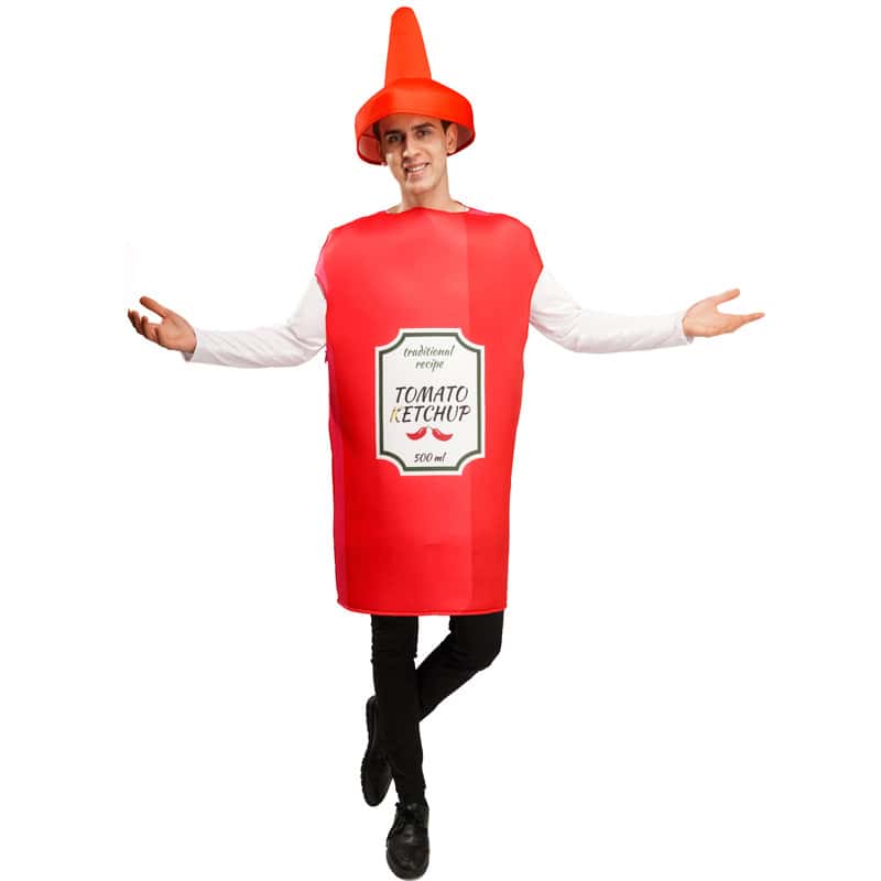 Lustiges Party Ketchup Kostüm Erwachsenen Verkleidung