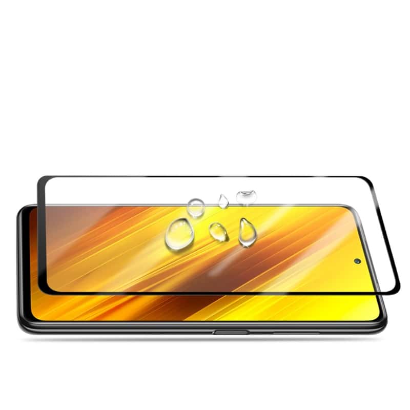 Xiaomi Poco X3 NFC Glas Schutzfolie Rahmen Schwarz