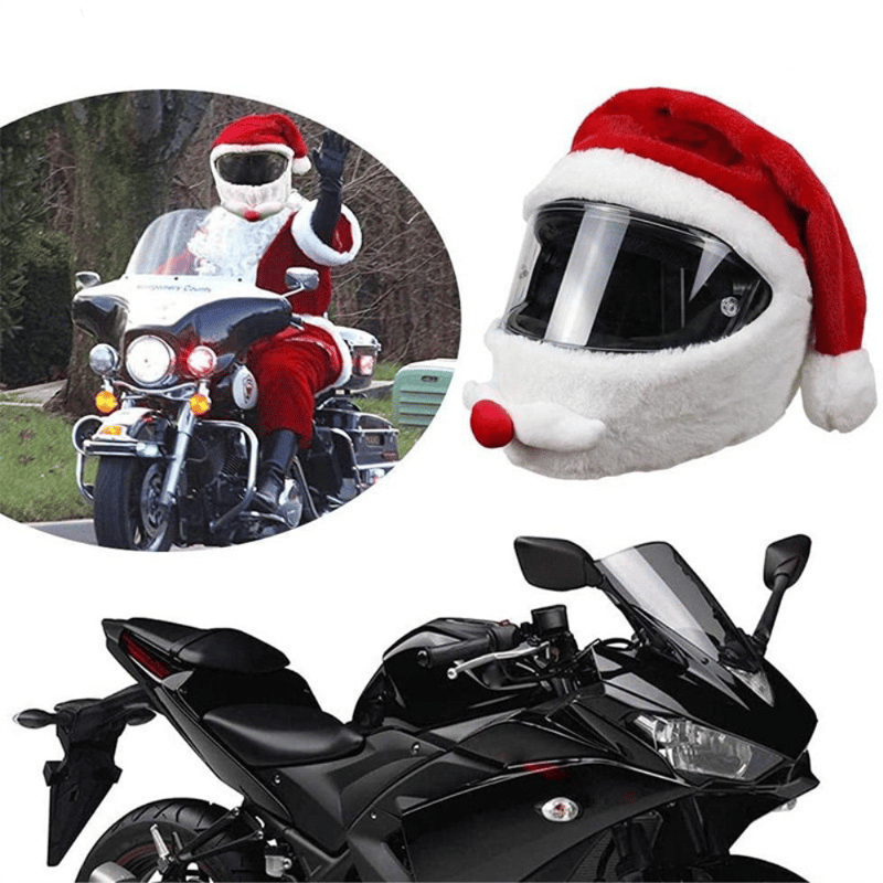 Motorradhelm Weihnachsmütze Helm Überzug Rot/Weiss