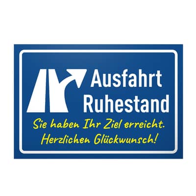 Deko & Artikel zum Ruhestand & zur Rente online kaufen