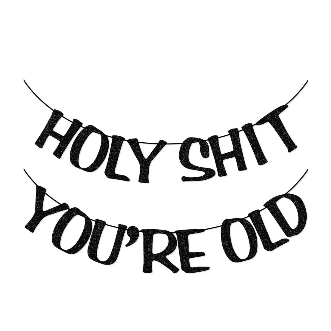Lustiges Glitzer-Banner 'Holy Shit You’re 45.7 Cm' – Perfekt Für 18. Geburtstag