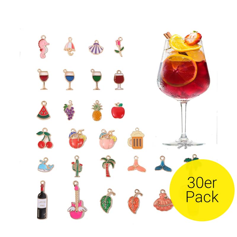 30er Glas Markierer Wiederverwendbare Sommer Charms