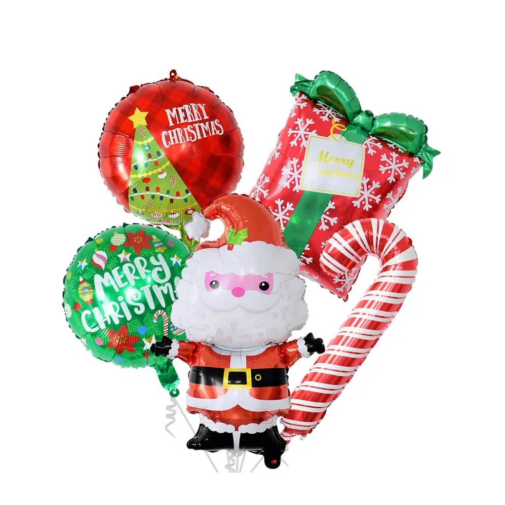 7 Stück Macaron-Farben Weihnachtsballons – Runde Folienballons 45 Cm, Für Helium Oder Luft