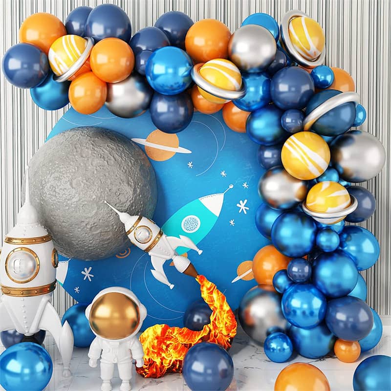 DIWULI Bär Astronaut Ballon-Set – Weltraum-Deko Für Kindergeburtstage & Mottopartys