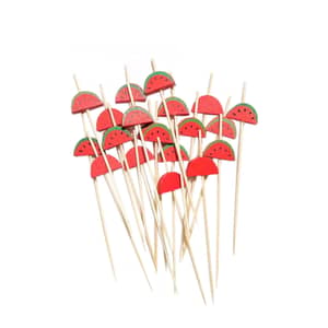 100 Cocktailspieße Aus Bambus - 12cm Kleeblatt Design Für Party-Deko