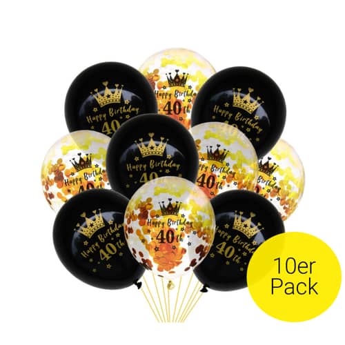 Über 3000 Stück Happy Birthday Konfetti – Schwarz, Gold, Silber Mit Glitzer, Für 40. Geburtstag