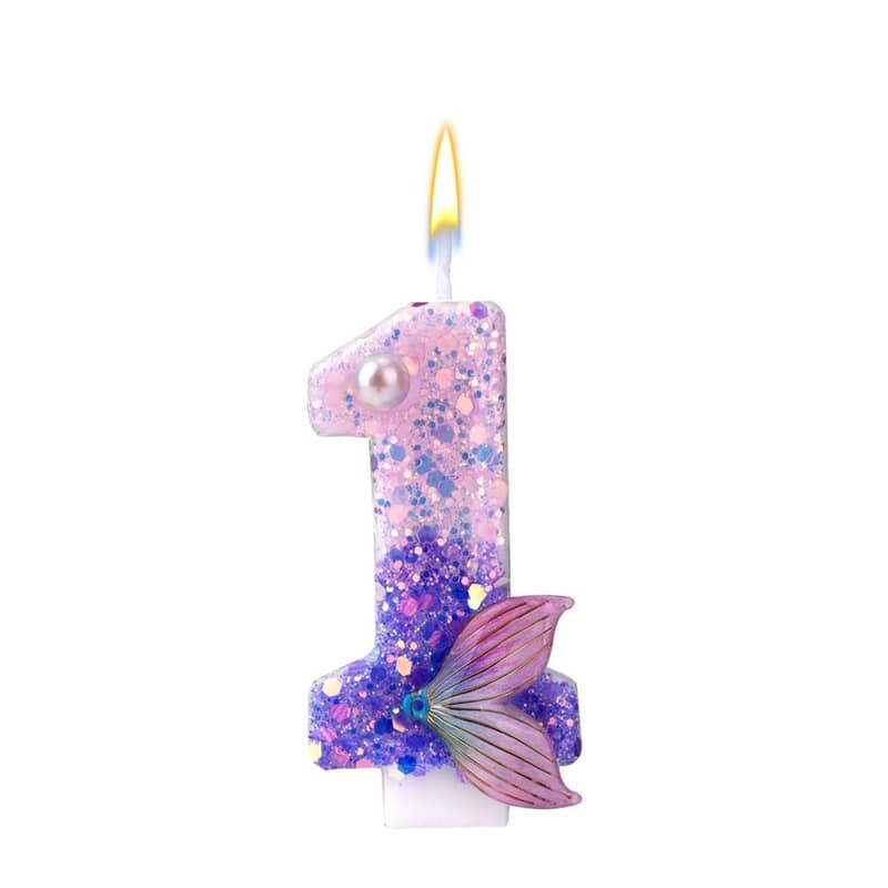 Geburtstags Kerze Meerjungfrau Happy Birthday Zahl 1
