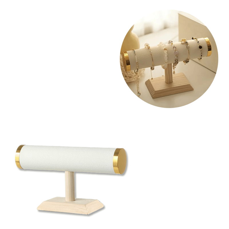 23x5cm) Holz Schmuck Halterung Tisch Ständer Beige