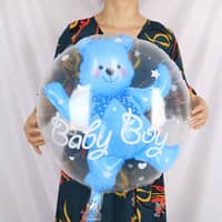 Talorine Ahoy It's A Boy Banner – Nautische Baby Shower Deko, Gender Reveal Party (Blauer Glitzer)