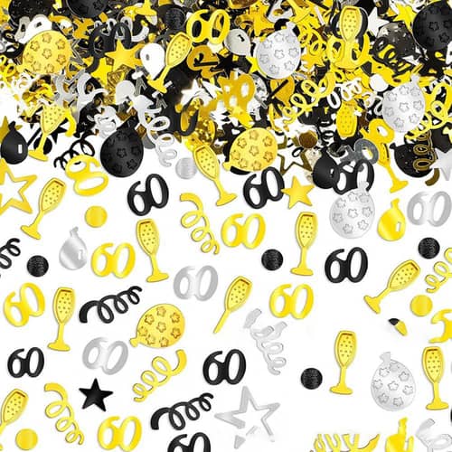 Folien-Konfetti 60. Geburtstag – Bunt Glänzend, 14 Gramm, Ca. 1 Cm Große Zahlen
