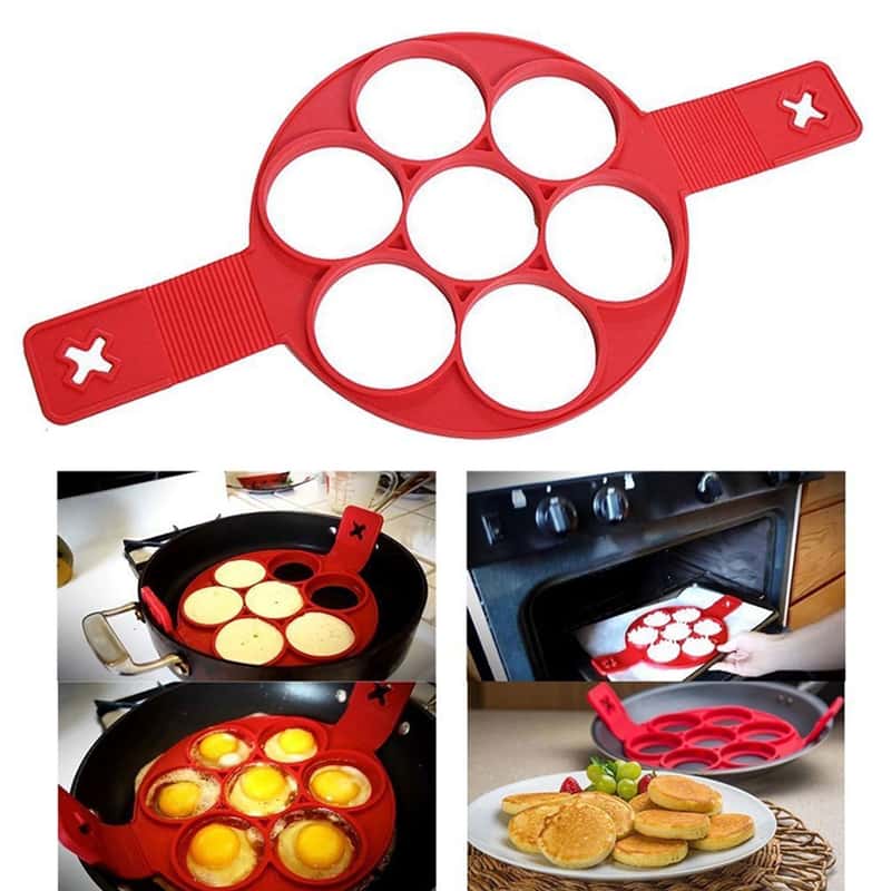 18cm Pancake Maker Runde Form Aluminiumlegierung Eist/üte Maker Antihaft-Eierbr/ötchen Pfanne Waffel Backform Pfanne K/üche Backwerkzeug
